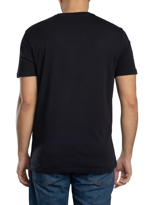 Armani Exchange Slim Brand Repeat Graphic T-Shirt, Blau - Image 3