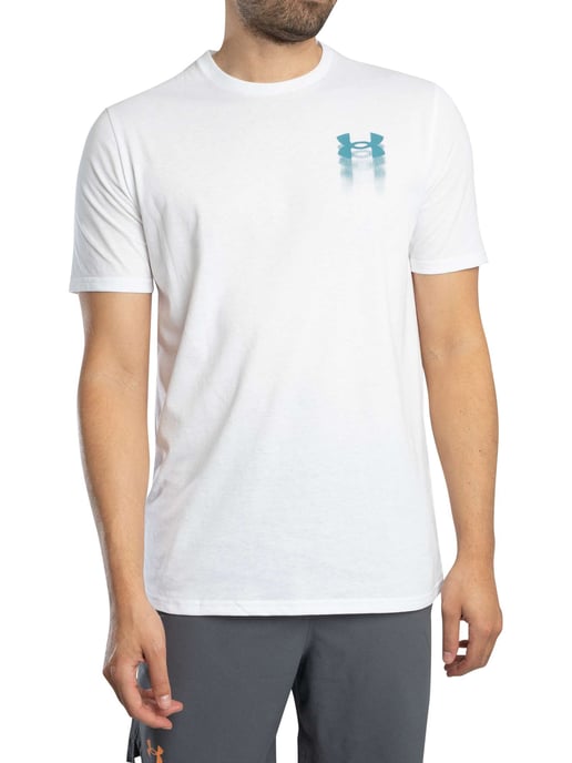 Under Armour Locker Geschnittenes T-Shirt Mit Verschwommenem Logo Auf Der Rückseite, Weiß - Image 1
