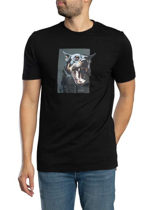 BOSS Te Dobermann Grafik-T-Shirt, Schwarz - Image 2