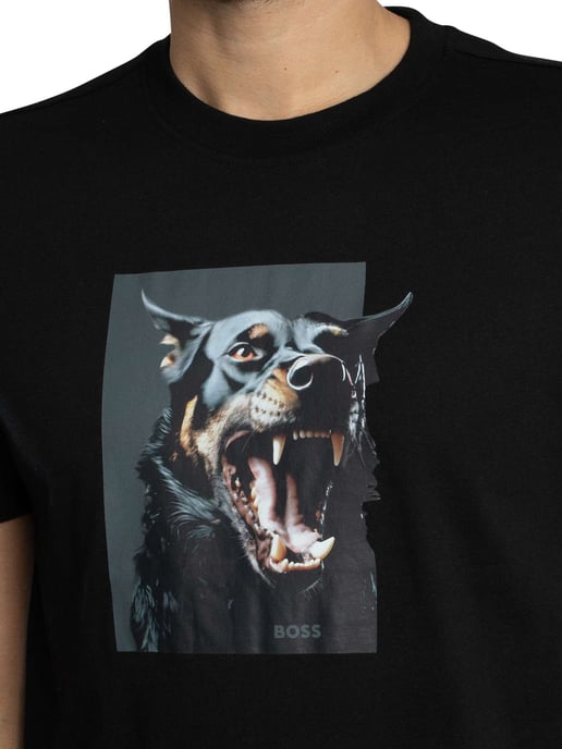 BOSS Te Dobermann Grafik-T-Shirt, Schwarz - Image 4