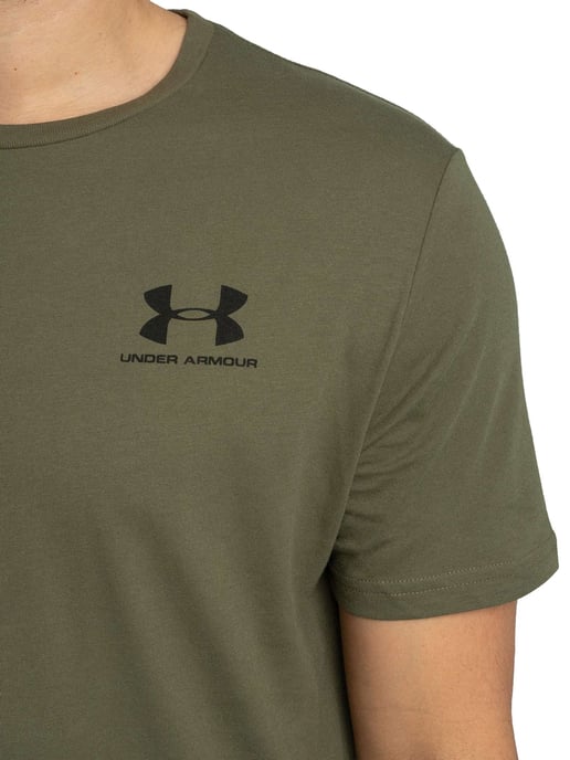 Under Armour Locker Sitzendes T-Shirt Mit Logo Auf Der Linken Brust, Grün - Image 4