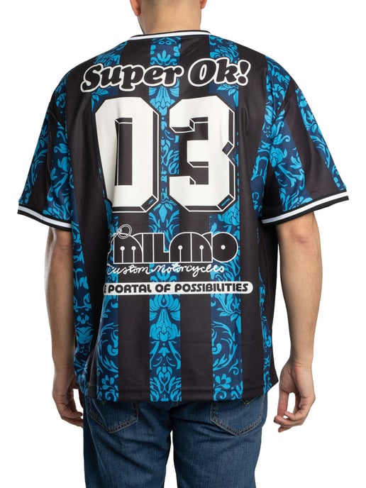 Deus Ex Machina Nouveau Moto Oversized T-Shirt, Blau - Image 3