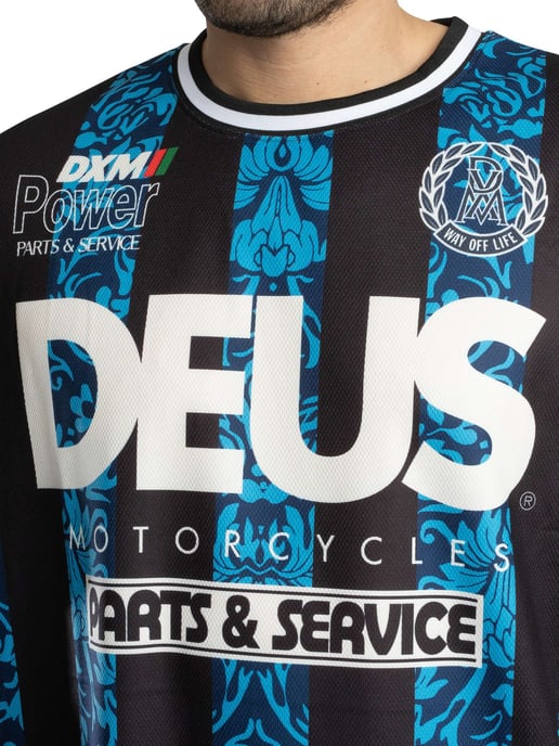 Deus Ex Machina Nouveau Moto Oversized T-Shirt, Blau - Image 4