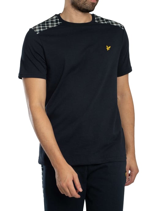 Lyle & Scott Kariertes T-Shirt Mit Einsätzen, Blau - Image 2