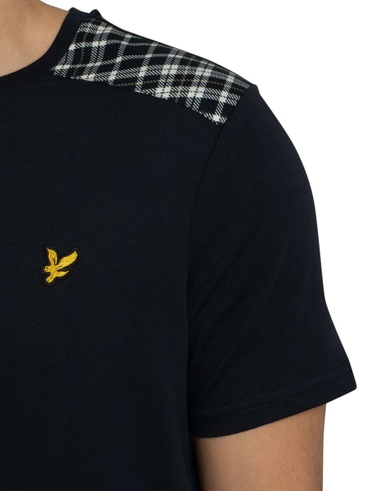 Lyle & Scott Kariertes T-Shirt Mit Einsätzen, Blau - Image 4