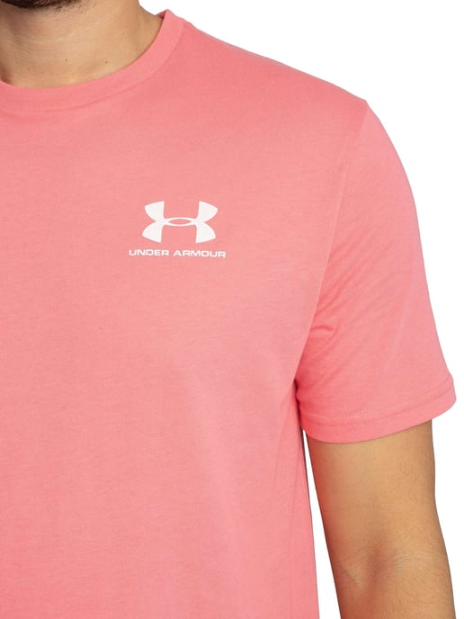Under Armour Locker Sitzendes T-Shirt Mit Logo Auf Der Linken Brust, Rosa - Image 4