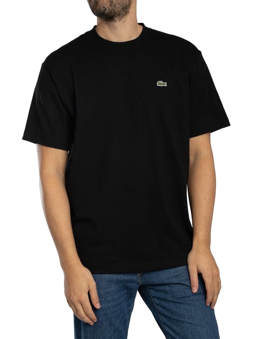 Lacoste T-Shirt Aus Schwerem Baumwolljersey, Schwarz - Image 1