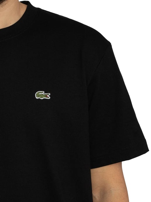 Lacoste T-Shirt Aus Schwerem Baumwolljersey, Schwarz - Image 4