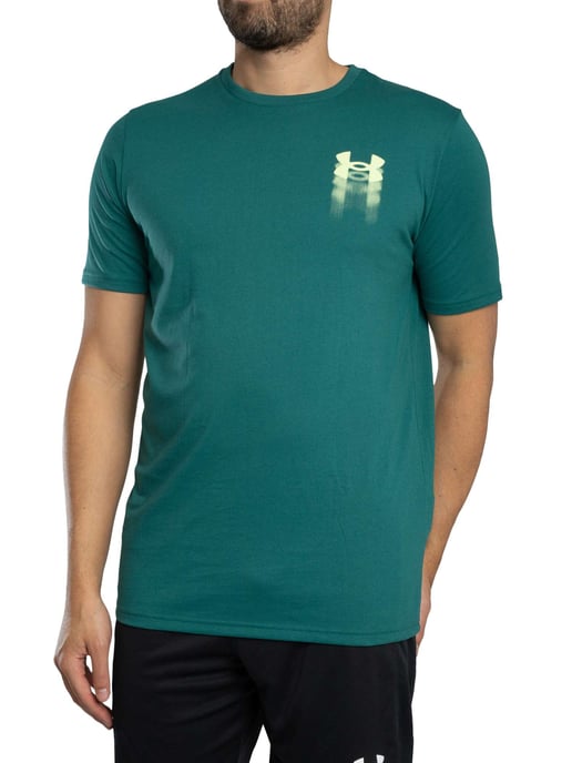 Under Armour Locker Geschnittenes T-Shirt Mit Verschwommenem Logo Auf Der Rückseite, Grün - Image 2