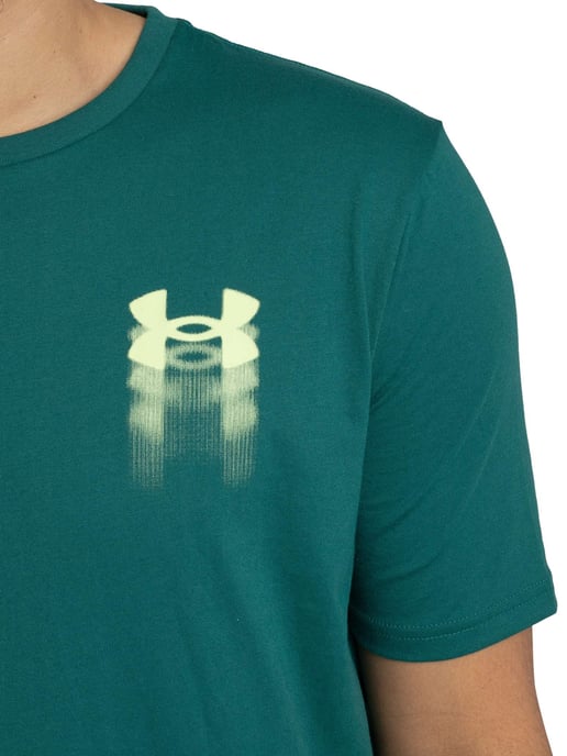 Under Armour Locker Geschnittenes T-Shirt Mit Verschwommenem Logo Auf Der Rückseite, Grün - Image 4