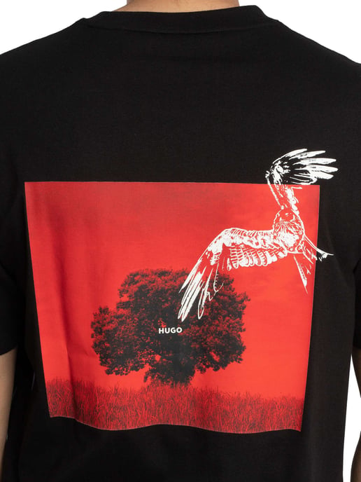 HUGO Derlyns Rückengrafik-T-Shirt, Schwarz - Image 5