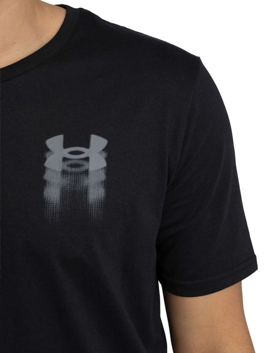 Under Armour Locker Geschnittenes T-Shirt Mit Verschwommenem Logo Auf Der Rückseite, Schwarz - Image 4
