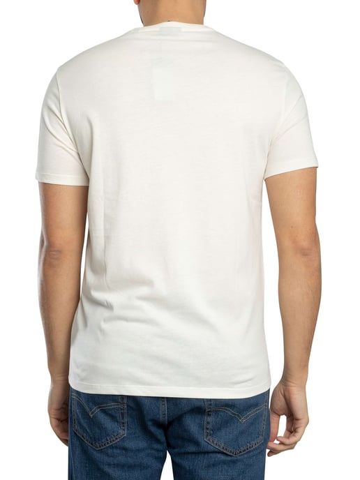 Armani Exchange Streifen-Logo-T-Shirt, Beige - Image 3