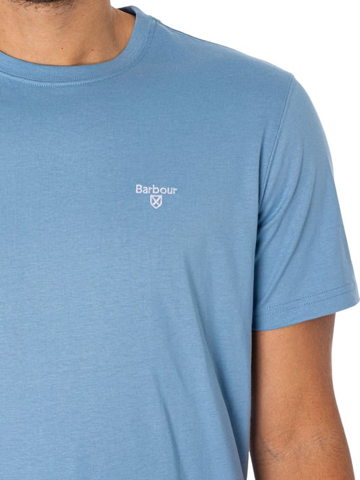 Barbour Maßgeschneidertes Essential Sports T-Shirt, Blau - Image 4