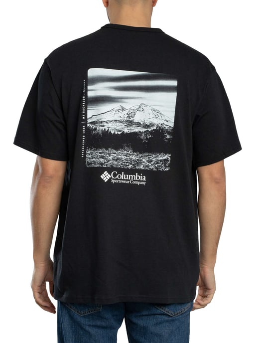 Columbia Schweres, Lässig Geschnittenes T-Shirt Mit Rückenaufdruck, Schwarz - Image 3