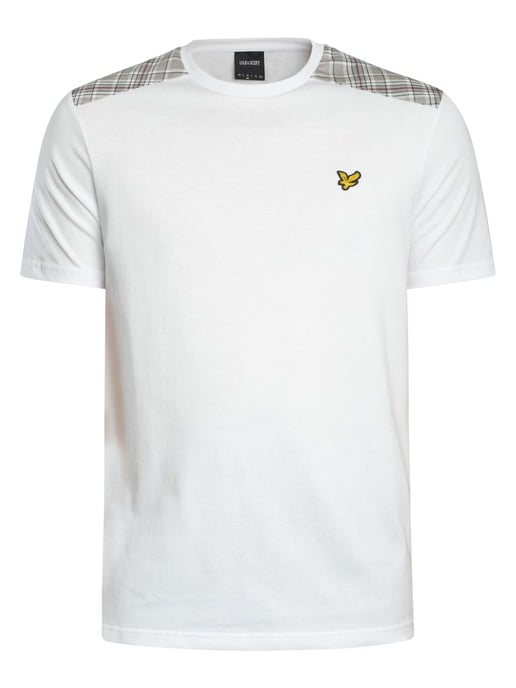 Lyle & Scott Kariertes T-Shirt Mit Einsätzen, Weiß - Image 5