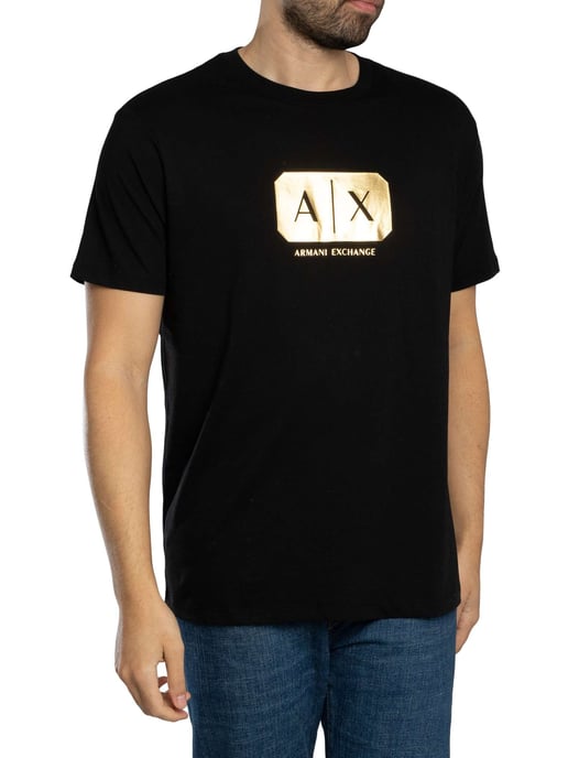 Armani Exchange Logo Grafik T-Shirt, Schwarz - Image 2