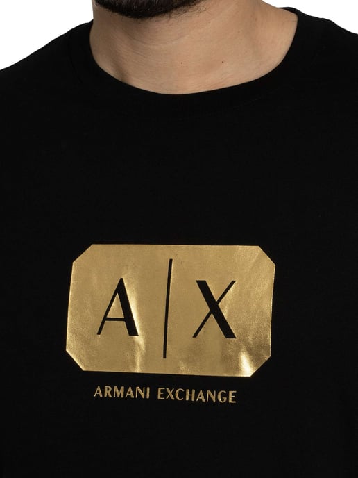 Armani Exchange Logo Grafik T-Shirt, Schwarz - Image 4