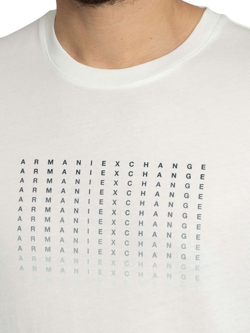 Armani Exchange Slim Brand Repeat Graphic T-Shirt, Weiß - Image 4