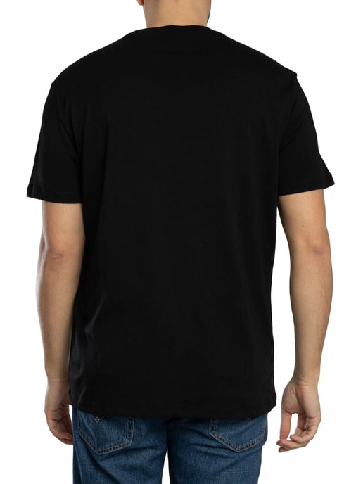 Armani Exchange Zentrales Logo T-Shirt, Schwarz - Image 3