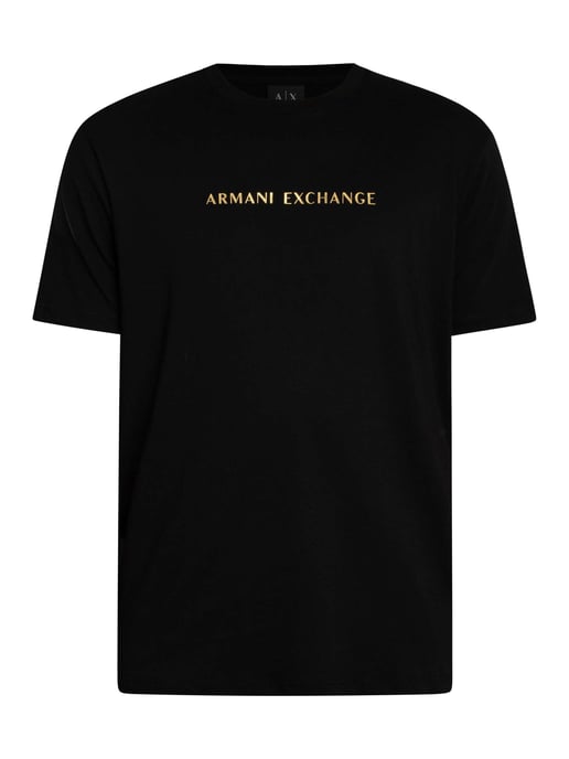 Armani Exchange Zentrales Logo T-Shirt, Schwarz - Image 5