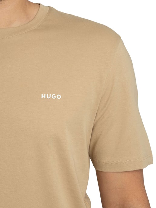 HUGO Dero222 Logo T-Shirt, Beige - Image 4