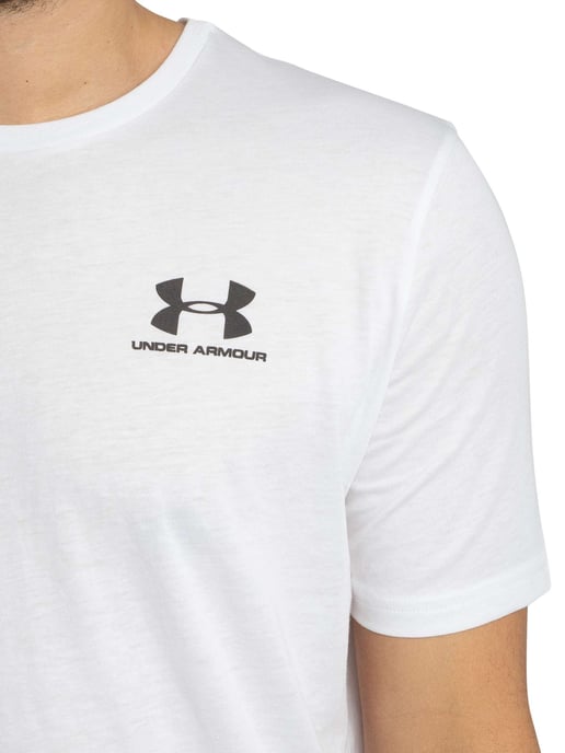 Under Armour Locker Sitzendes T-Shirt Mit Logo Auf Der Linken Brust, Weiß - Image 4