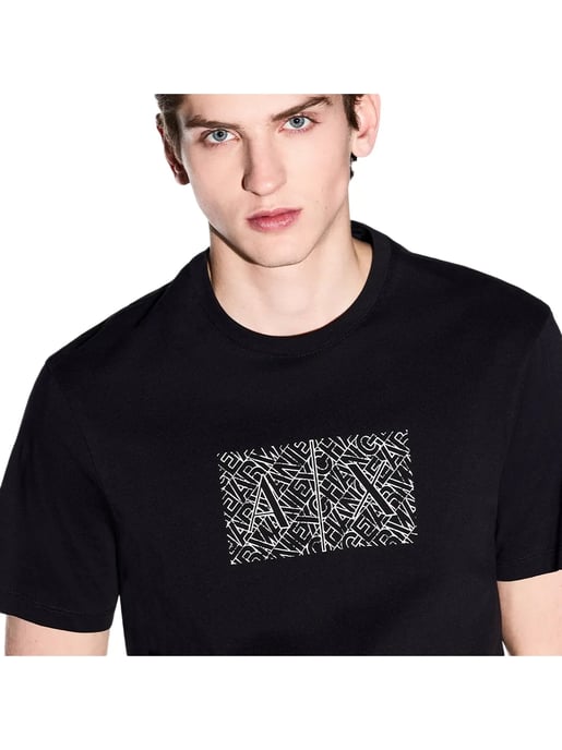 Armani Exchange Slim-Fit-T-Shirt Mit Grafikumriss, Schwarz - Image 3