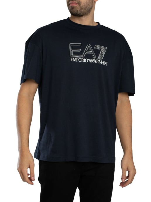 EA7 Echo Grafik-T-Shirt, Blau - Image 1