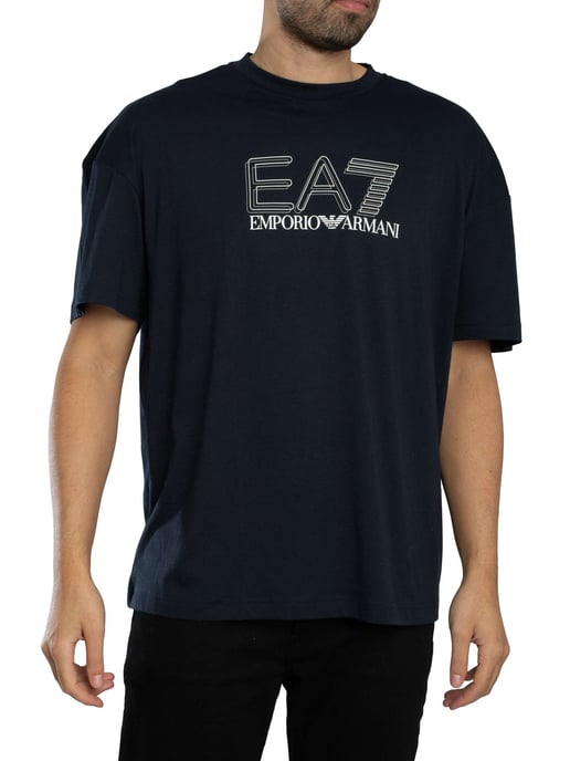 EA7 Echo Grafik-T-Shirt, Blau - Image 2
