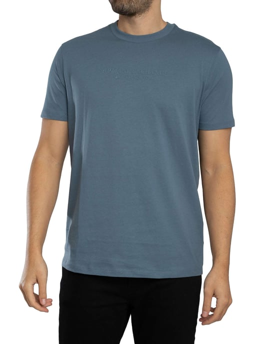 Armani Exchange T-Shirt Mit Markengrafik, Blau - Image 1