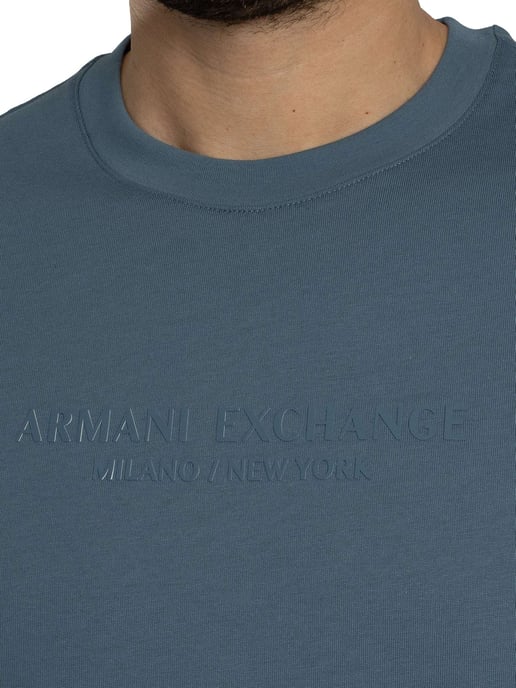 Armani Exchange T-Shirt Mit Markengrafik, Blau - Image 4