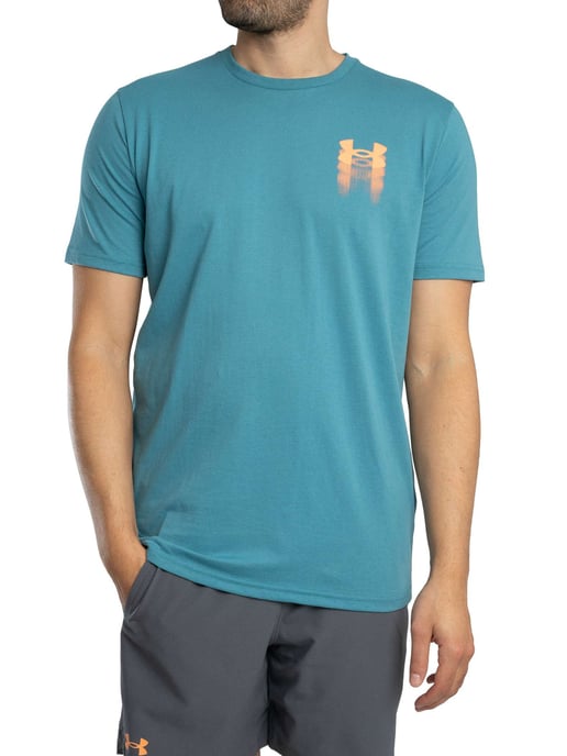 Under Armour Locker Geschnittenes T-Shirt Mit Verschwommenem Logo Auf Der Rückseite, Blau - Image 1