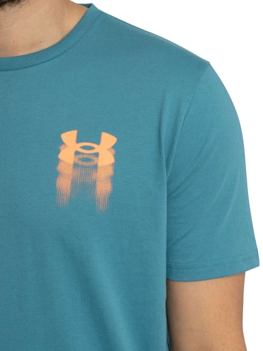 Under Armour Locker Geschnittenes T-Shirt Mit Verschwommenem Logo Auf Der Rückseite, Blau - Image 4