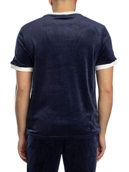 Fila Basilio Velours-T-Shirt, Blau - Image 3