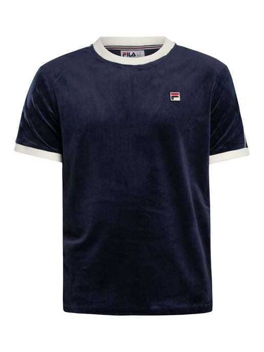 Fila Basilio Velours-T-Shirt, Blau - Image 5