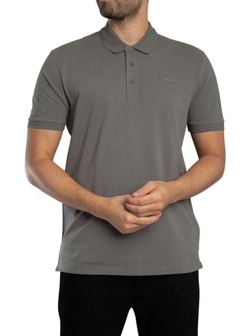 HUGO Donos222 Logo Poloshirt, Grau - Image 2