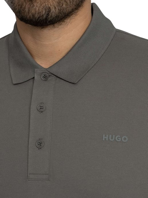HUGO Donos222 Logo Poloshirt, Grau - Image 4