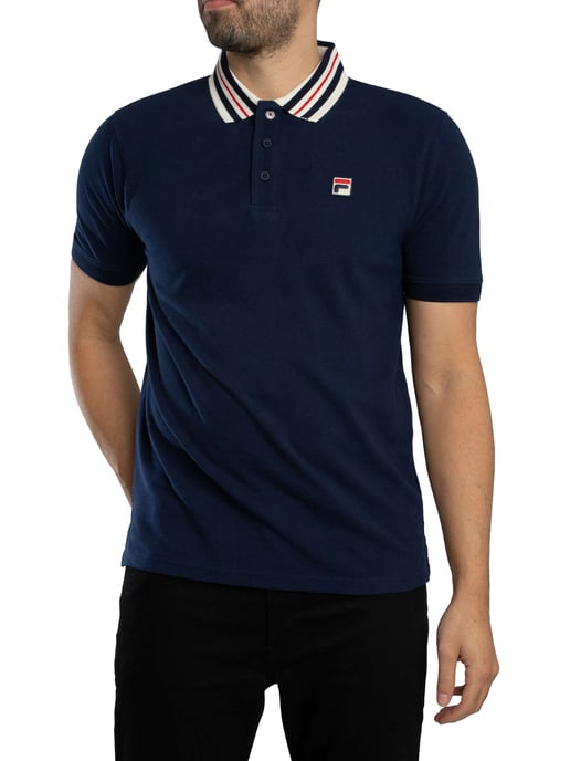 Fila Achille Heritage Tape Basic Poloshirt, Blau - Image 2