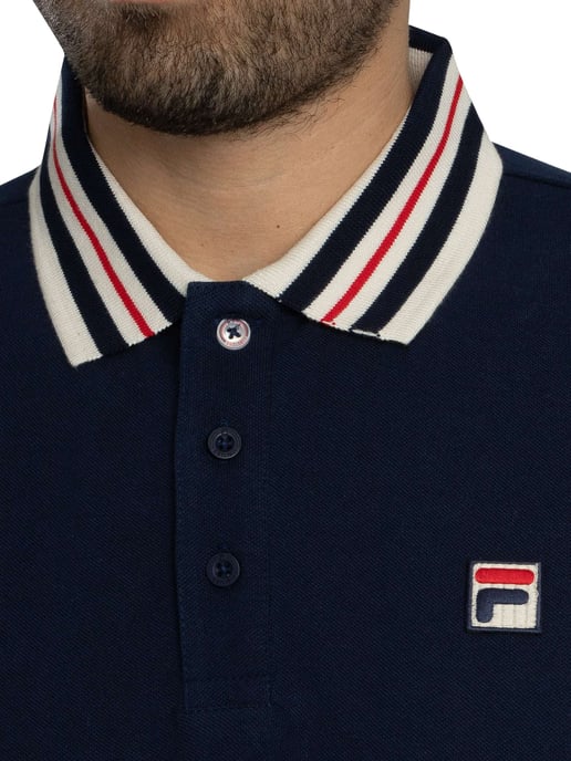 Fila Achille Heritage Tape Basic Poloshirt, Blau - Image 4