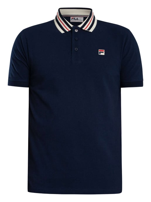 Fila Achille Heritage Tape Basic Poloshirt, Blau - Image 5