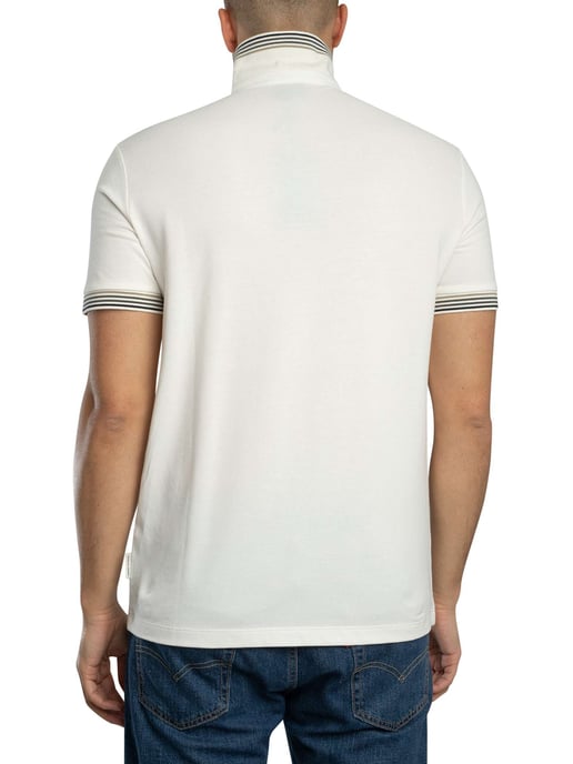 Armani Exchange Schmal Geschnittenes Poloshirt Mit Streifenkragen, Weiß - Image 3