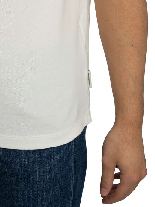 Armani Exchange Schmal Geschnittenes Poloshirt Mit Streifenkragen, Weiß - Image 5