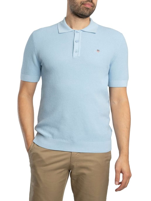 GANT Poloshirt Aus Mikrotexturierter Baumwolle, Blau - Image 1