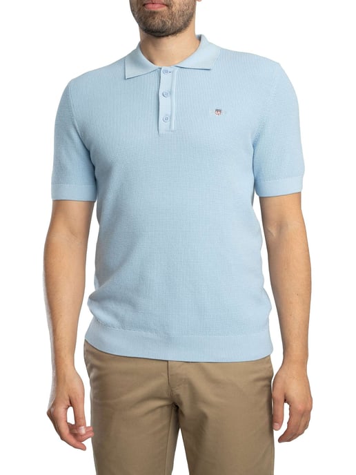GANT Poloshirt Aus Mikrotexturierter Baumwolle, Blau - Image 2