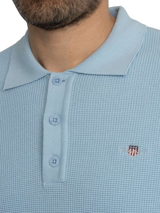 GANT Poloshirt Aus Mikrotexturierter Baumwolle, Blau - Image 4