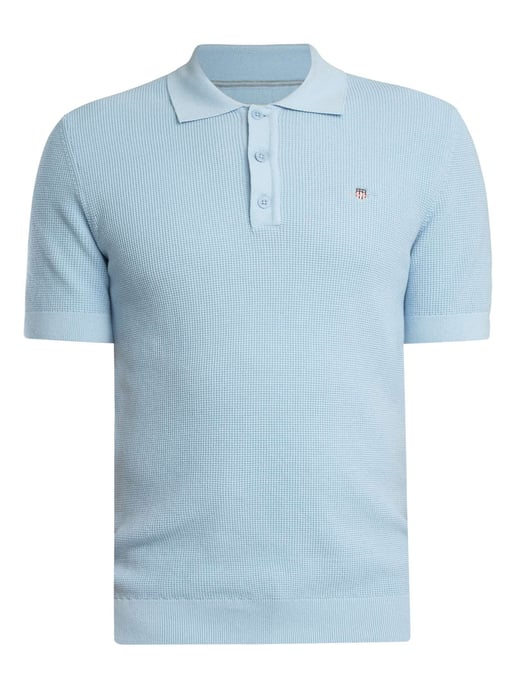 GANT Poloshirt Aus Mikrotexturierter Baumwolle, Blau - Image 5