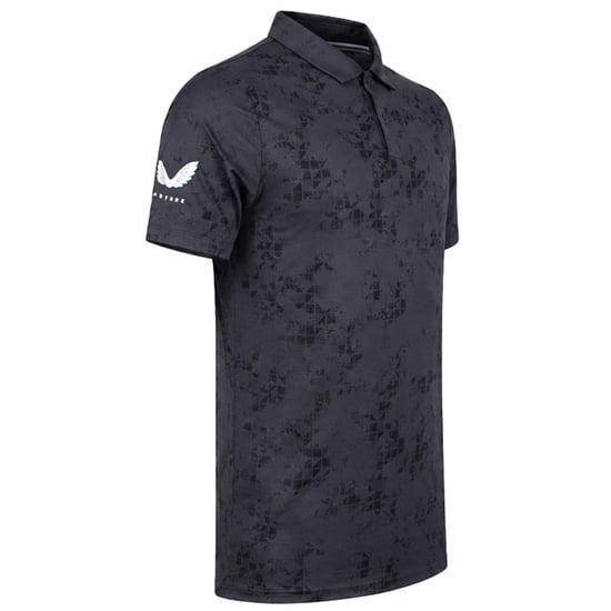 Castore Club Geo Print Herren Schwarz Golf Polo-Shirt - Image 2