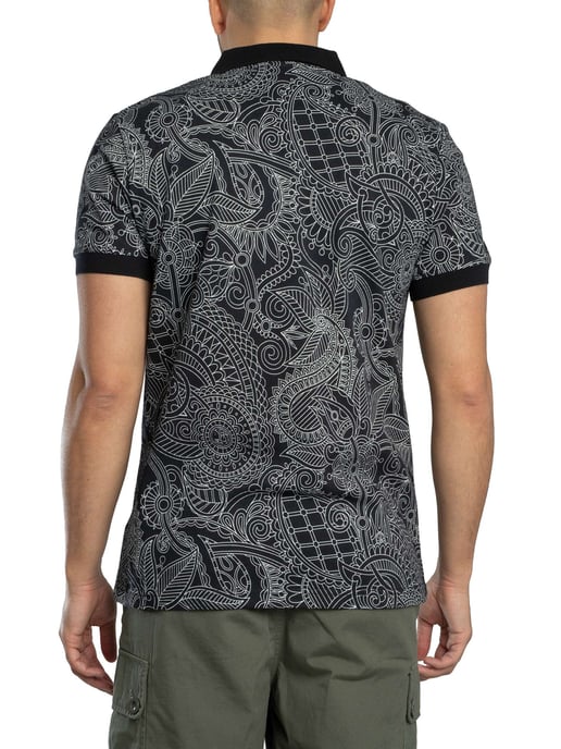 Pretty Green Resonance Linear Poloshirt, Schwarz - Image 3