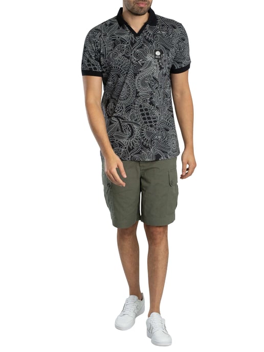 Pretty Green Resonance Linear Poloshirt, Schwarz - Image 5